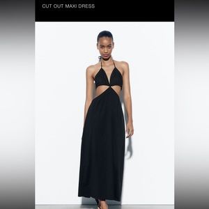 Black maxi dress with cutouts